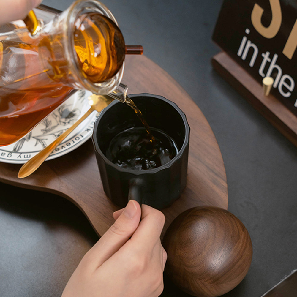 Elegant Walnut Coffee & Tea Serving Tray