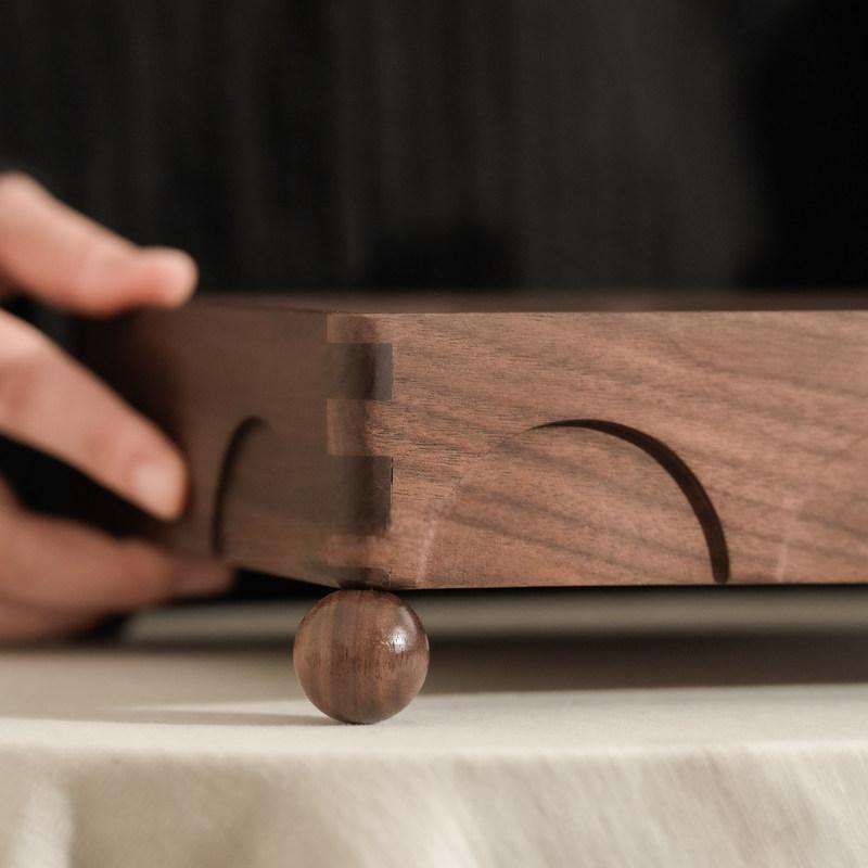 Black Walnut Entryway Key Tray Organizer Catchall Stand