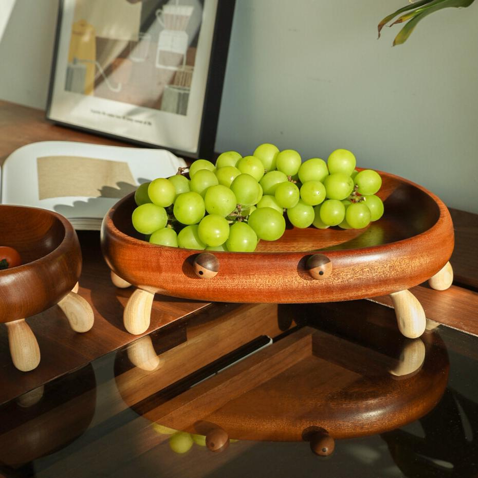 Crab-shaped Solid Wood Storage Tray