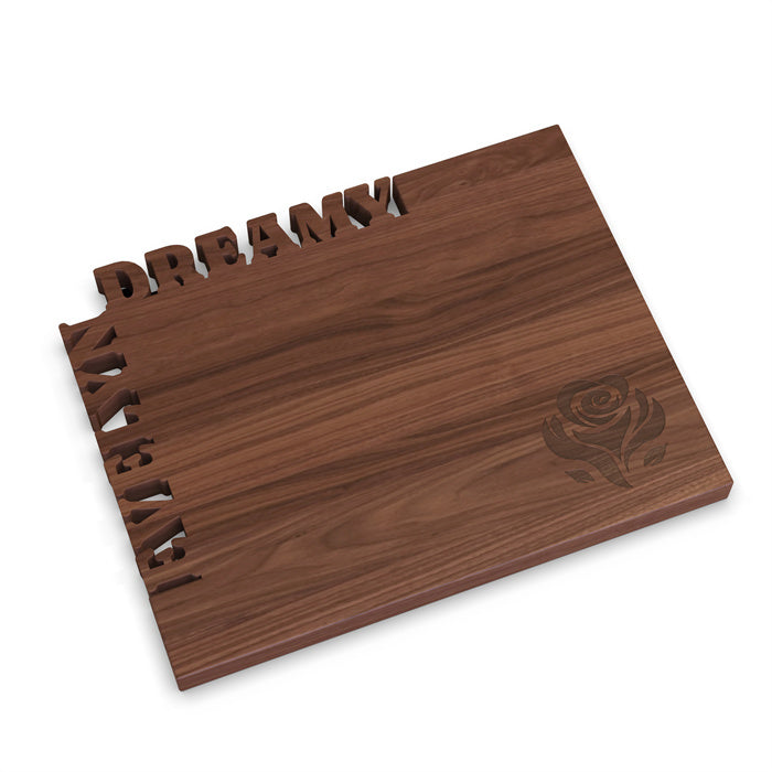 Cutting Board Angled-sided with Name and Rose