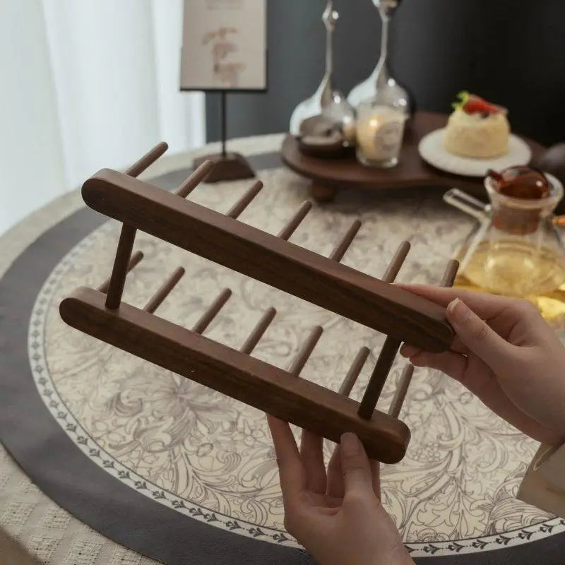 Black Walnut Bottle Dryer Holder