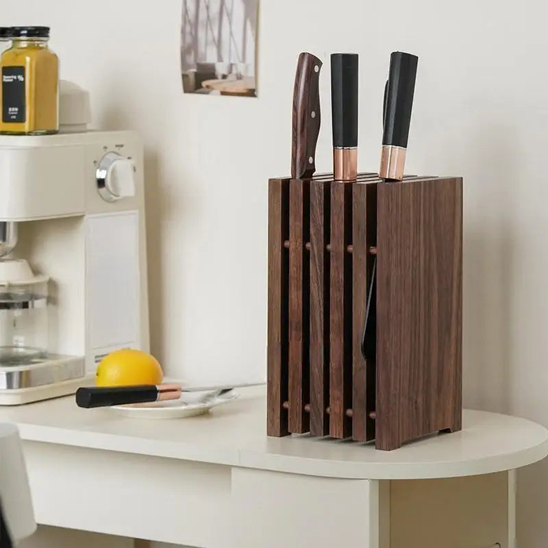 Hand made Solid Black Walnut Knife Block & Drainage Rack