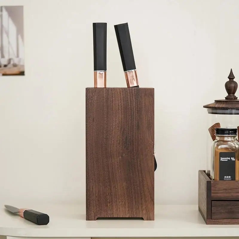 Hand made Solid Black Walnut Knife Block & Drainage Rack