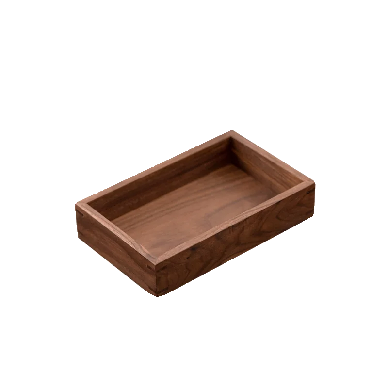 Walnut Wooden Storage Box, Minimalist Desk Organizer