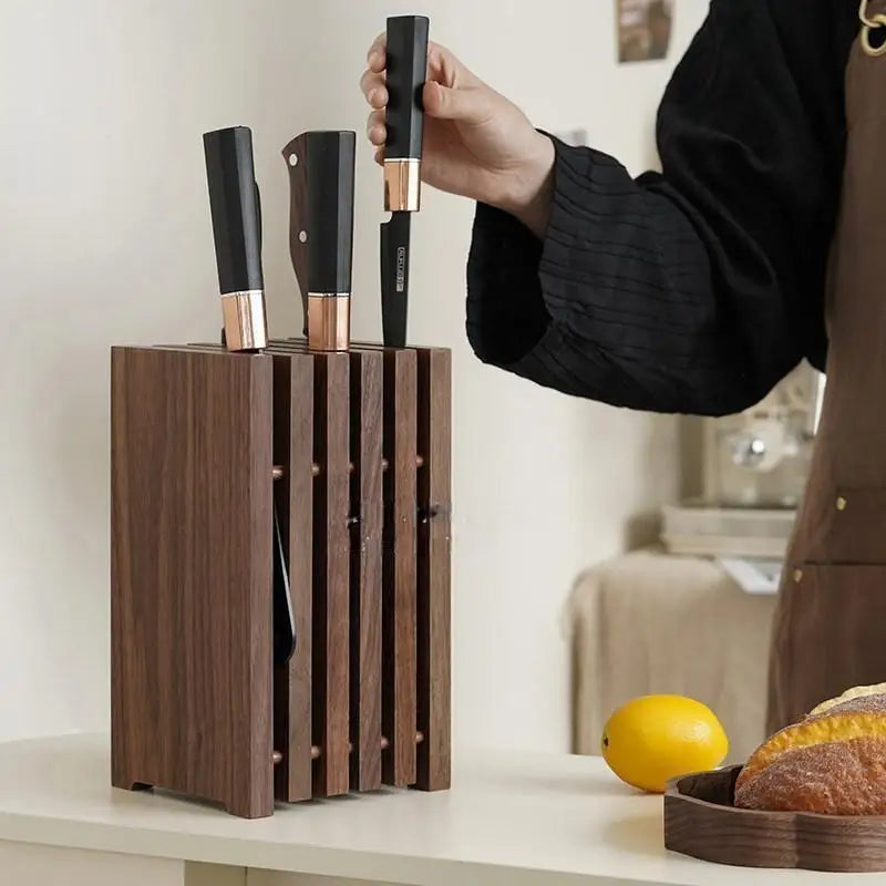 Hand made Solid Black Walnut Knife Block & Drainage Rack