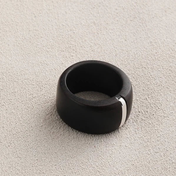Handcrafted S925 Sterling Silver & Sandalwood Ring
