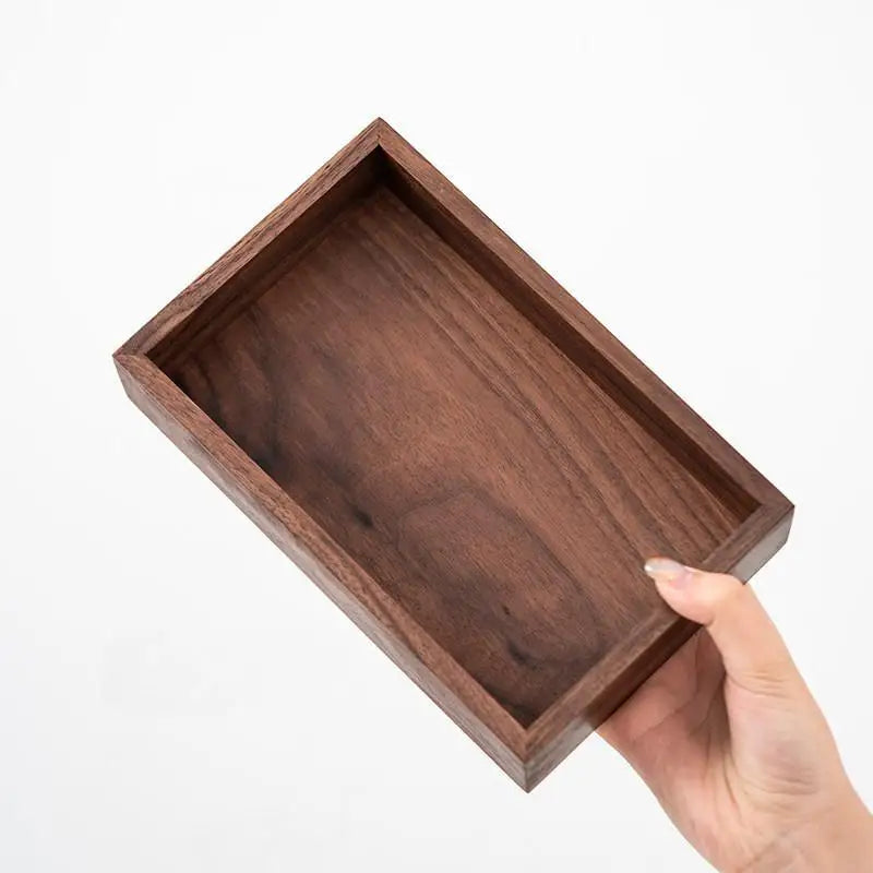 Walnut Wooden Storage Box, Minimalist Desk Organizer