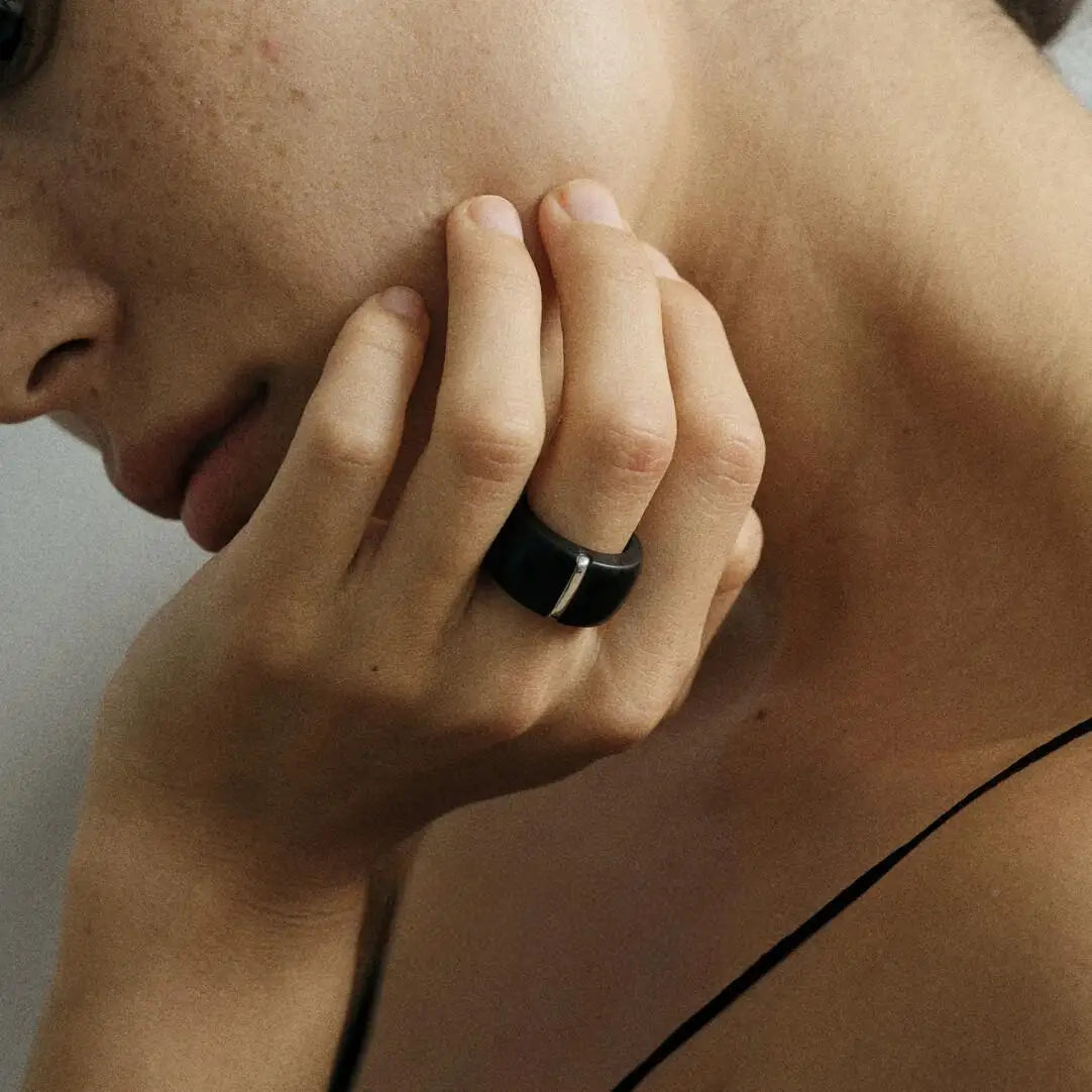 Handcrafted S925 Sterling Silver & Sandalwood Ring