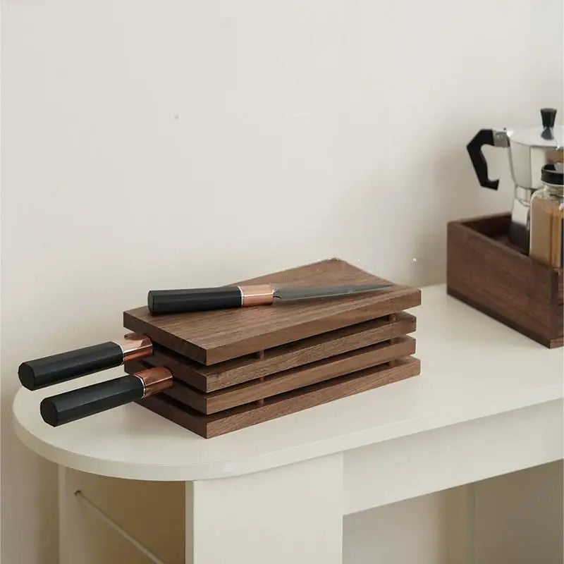 Hand made Solid Black Walnut Knife Block & Drainage Rack