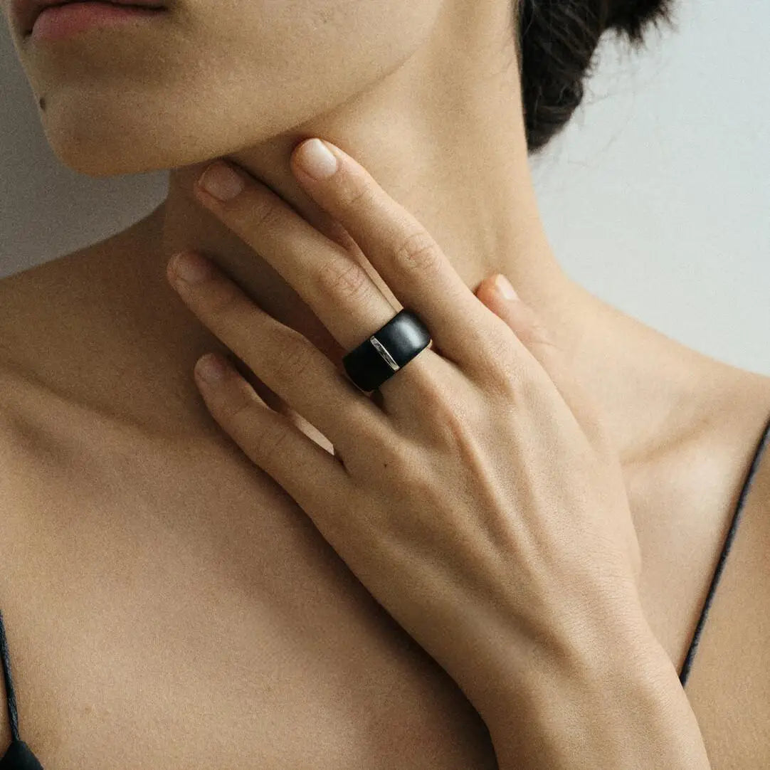 Handcrafted S925 Sterling Silver & Sandalwood Ring