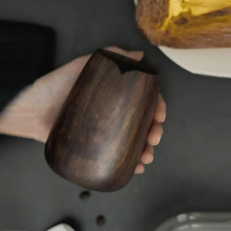 Solid Black Walnut Coffee Tool Organizer & Fruit Fork Jar