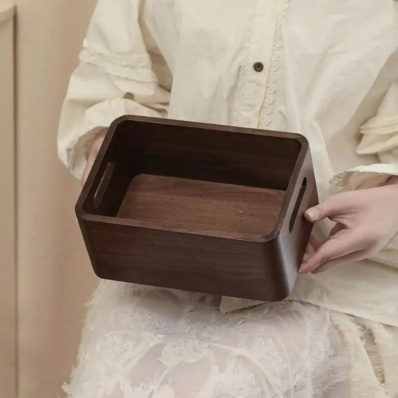Black Walnut Desktop Organizer Box