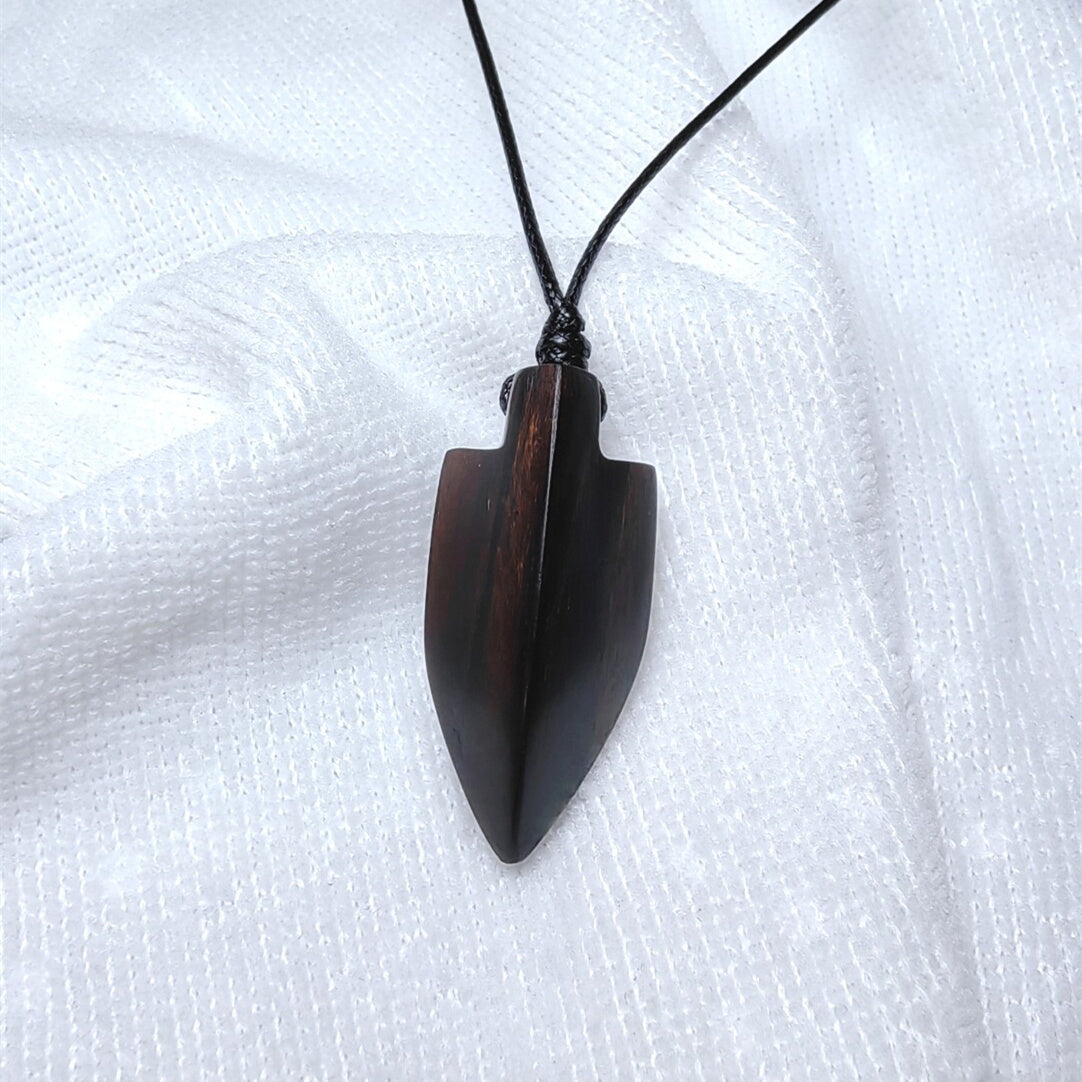 Handcrafted Sandalwood Arrow Pendant Necklace