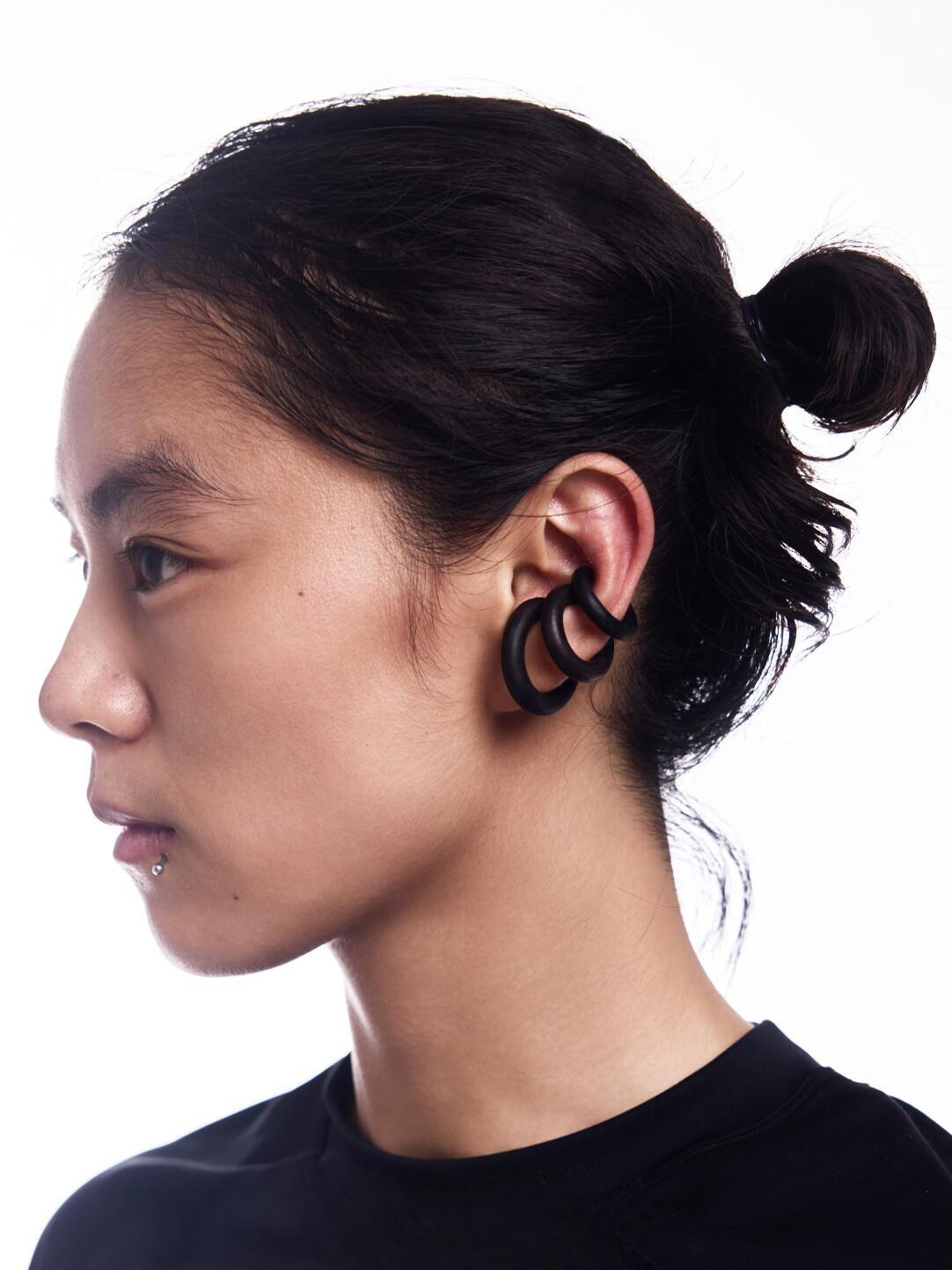 Handcrafted Sandalwood Hoop Earrings – Elegant & Organic