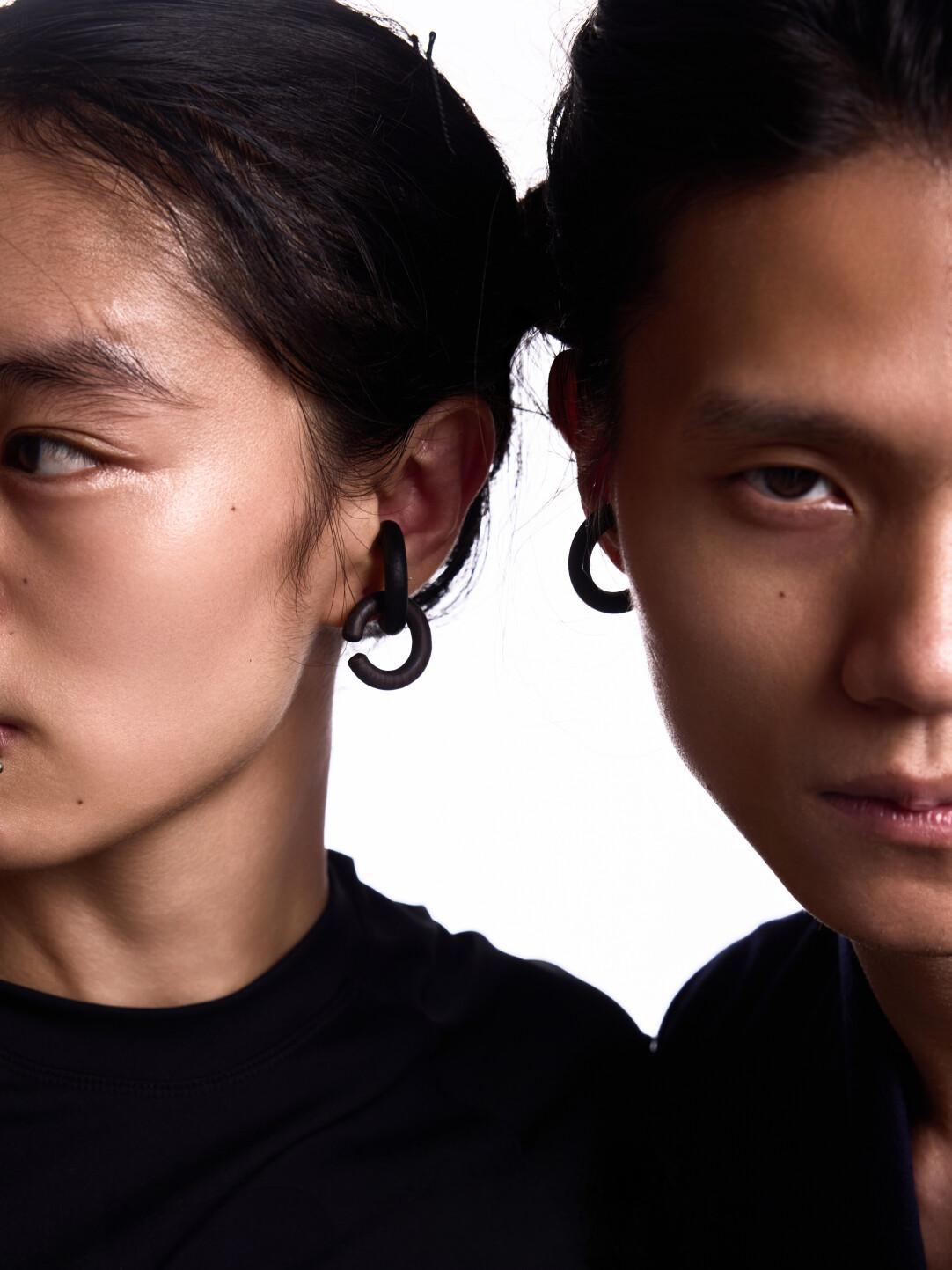 Handcrafted Sandalwood Hoop Earrings – Elegant & Organic