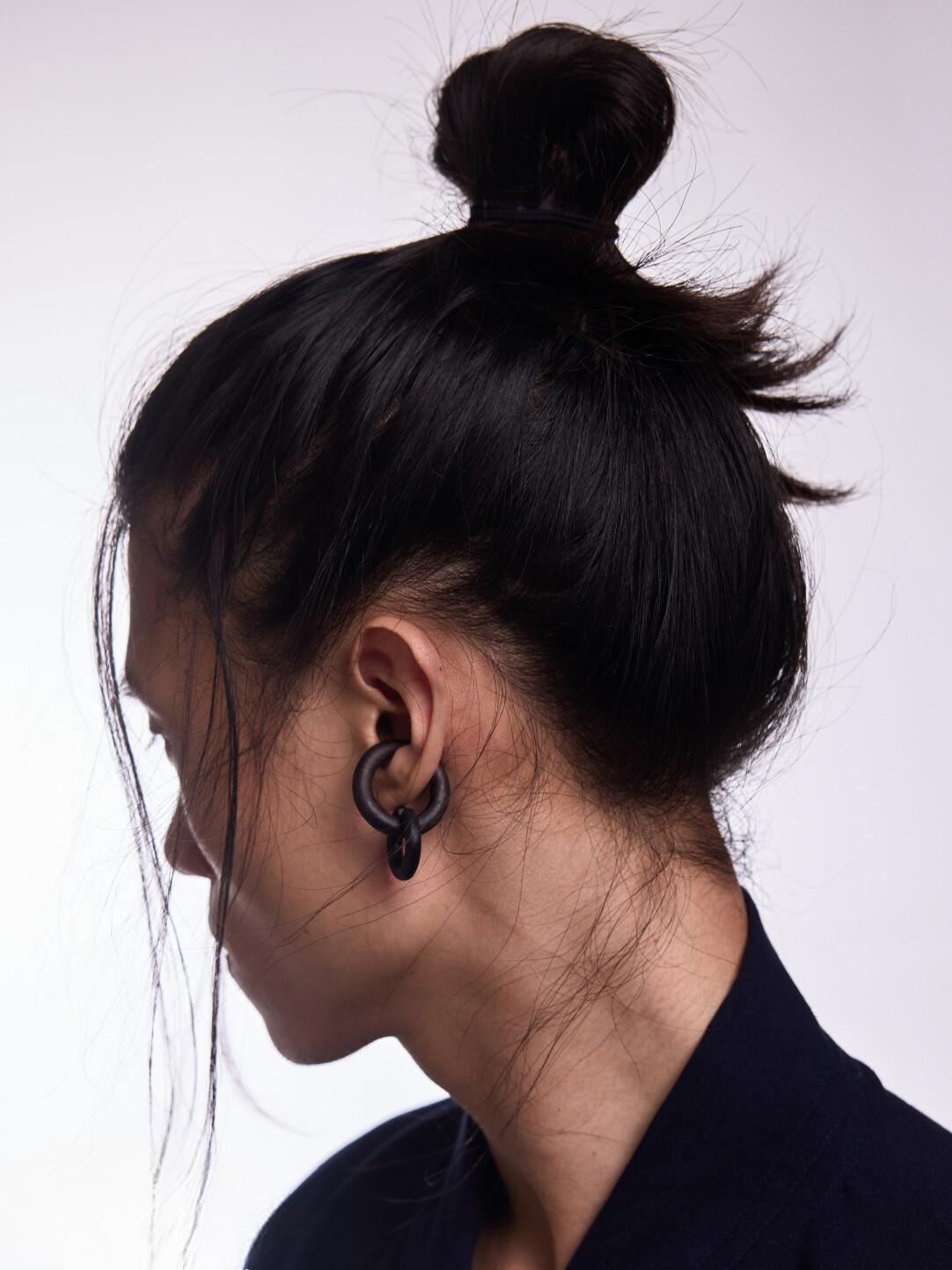 Handcrafted Sandalwood Hoop Earrings – Elegant & Organic