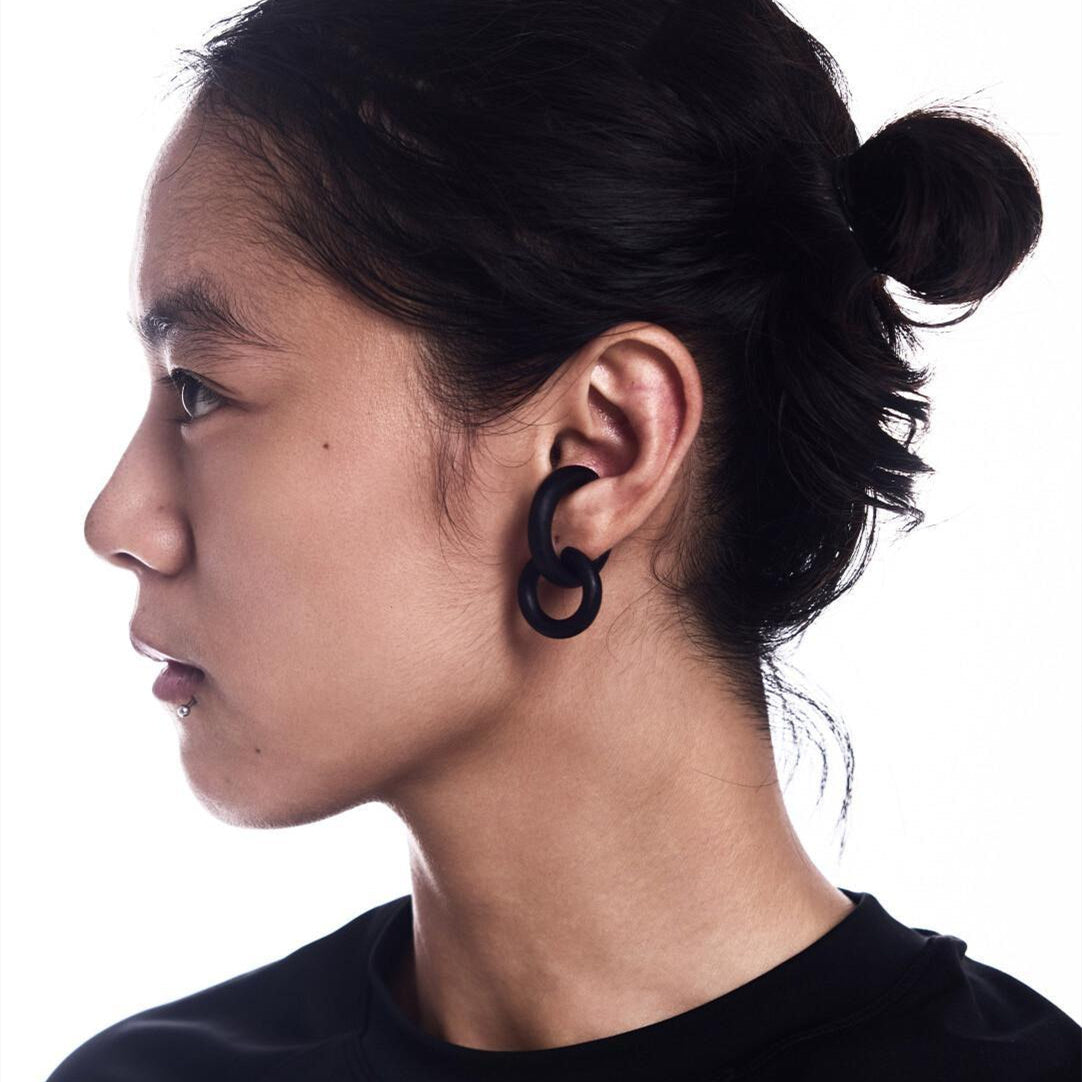 Handcrafted Sandalwood Hoop Earrings – Elegant & Organic