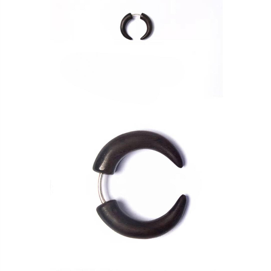 Handmade Sandalwood Earrings “Moon” Minimal Design