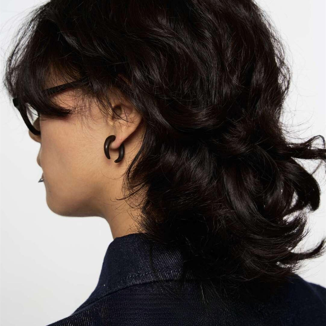 Handmade Sandalwood Earrings “Moon” Minimal Design