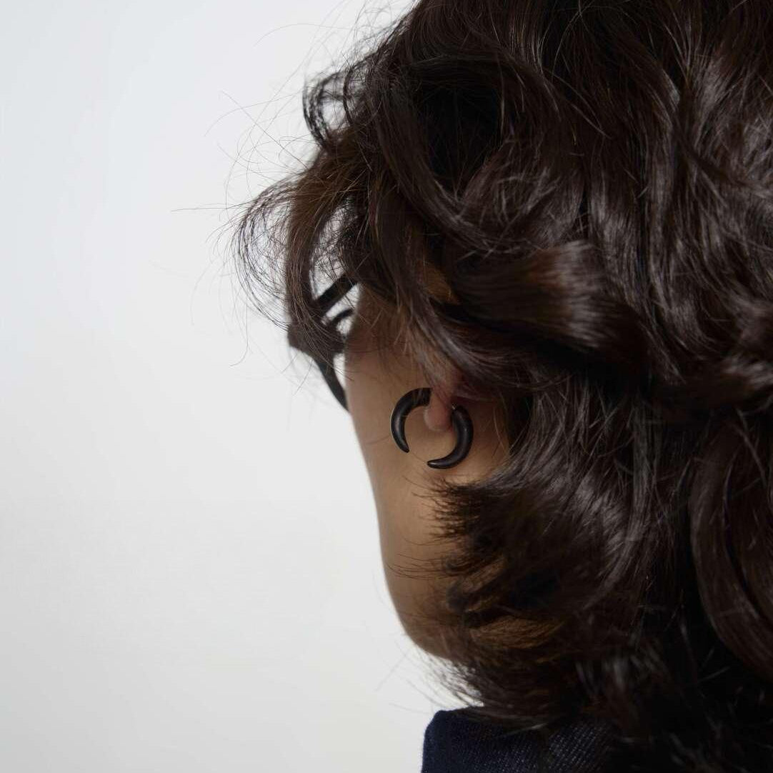 Handmade Sandalwood Earrings “Moon” Minimal Design