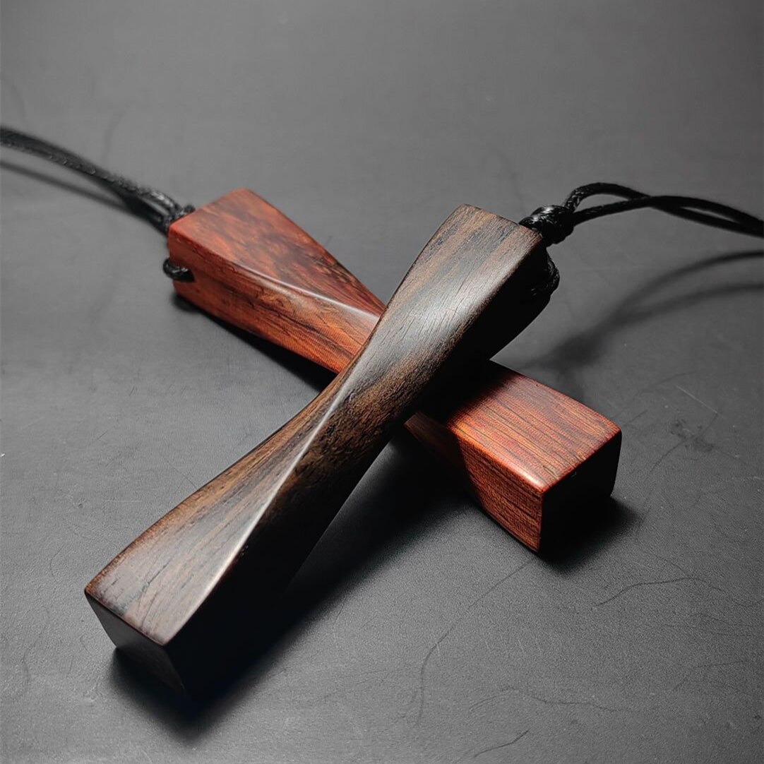 Handmade Sandalwood "Fortune Turns" Pendant Necklace