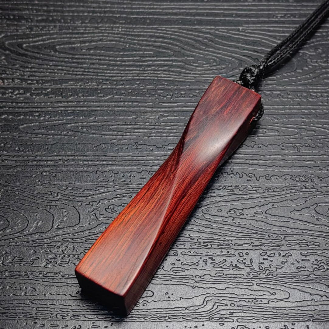 Handmade Sandalwood "Fortune Turns" Pendant Necklace