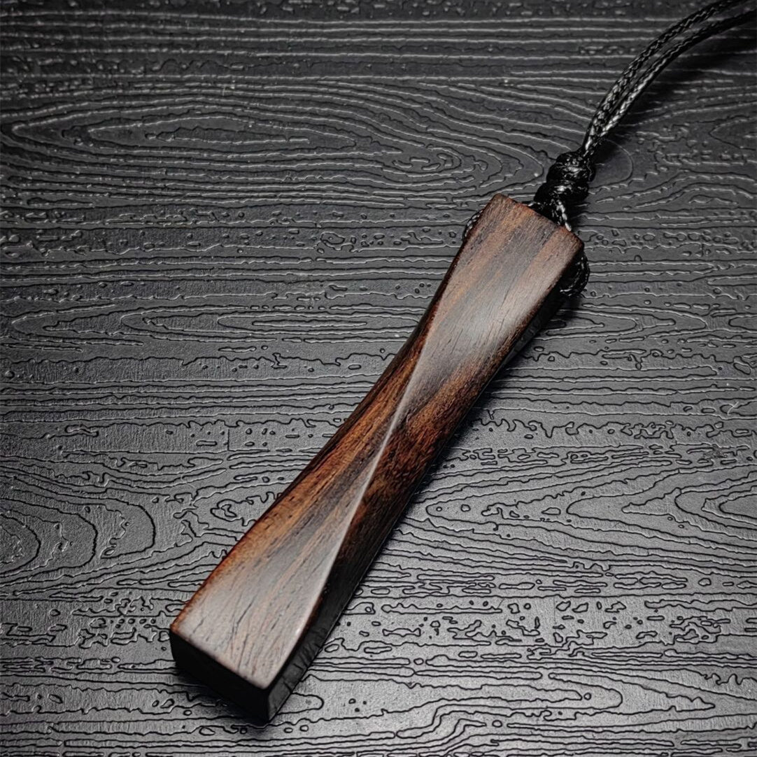 Handmade Sandalwood "Fortune Turns" Pendant Necklace