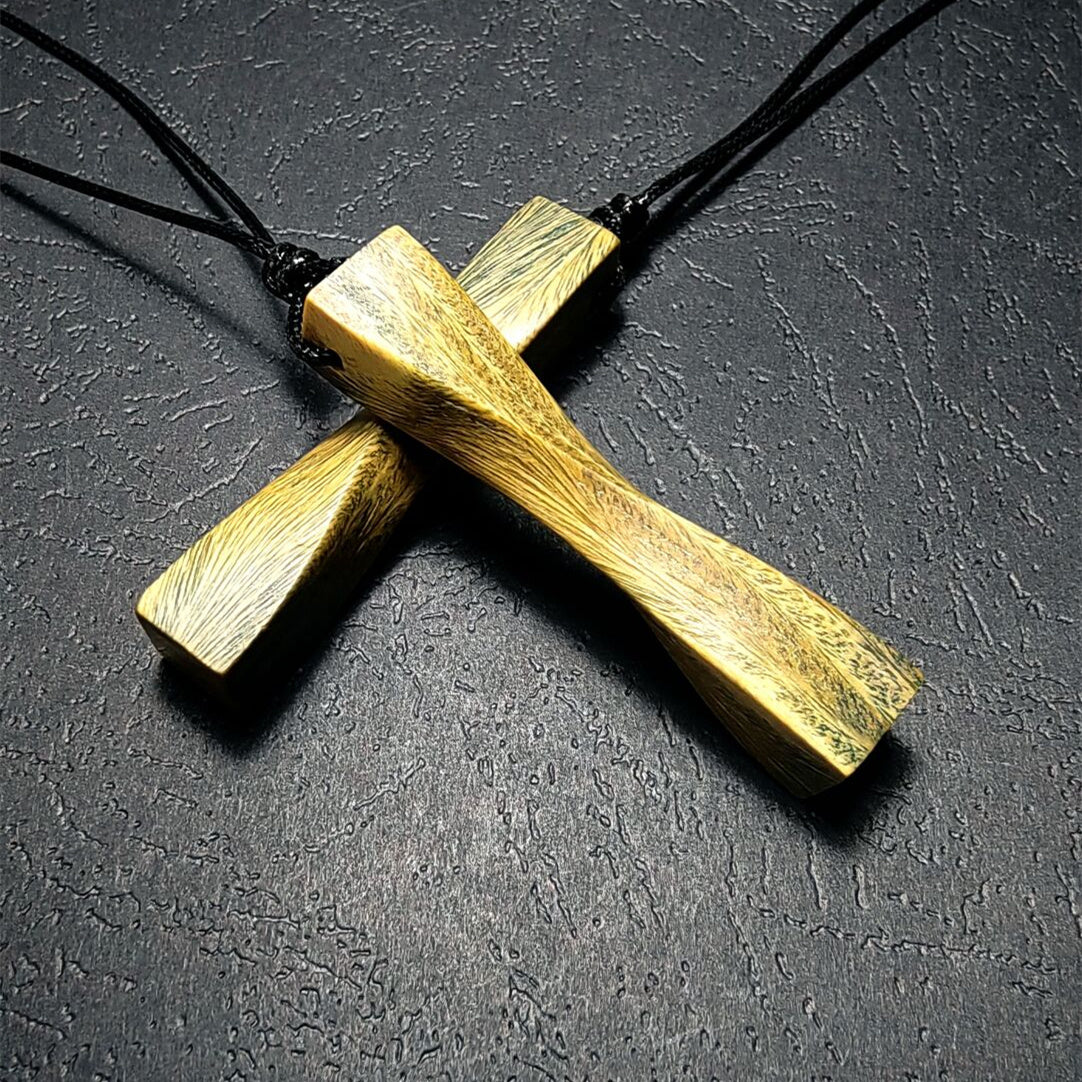 Handmade Sandalwood "Fortune Turns" Pendant Necklace