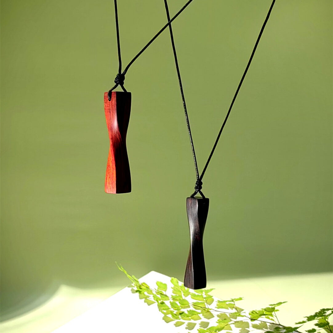 Handmade Sandalwood "Fortune Turns" Pendant Necklace