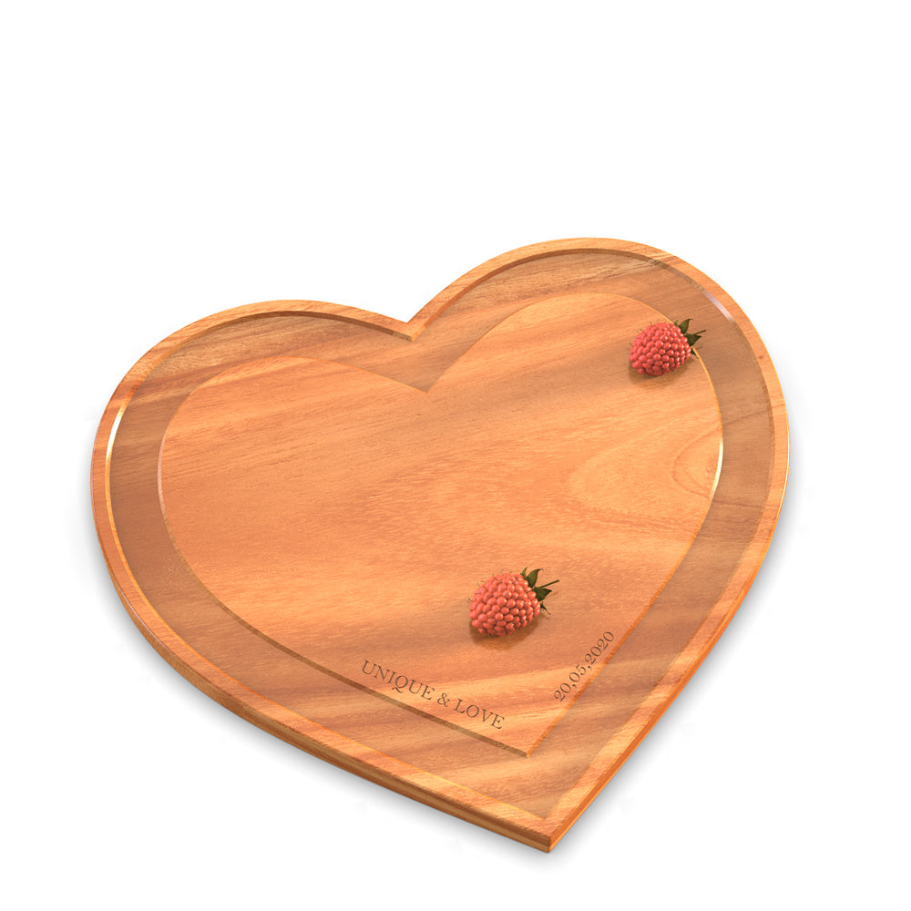 Heart Cutting Board with Monogram