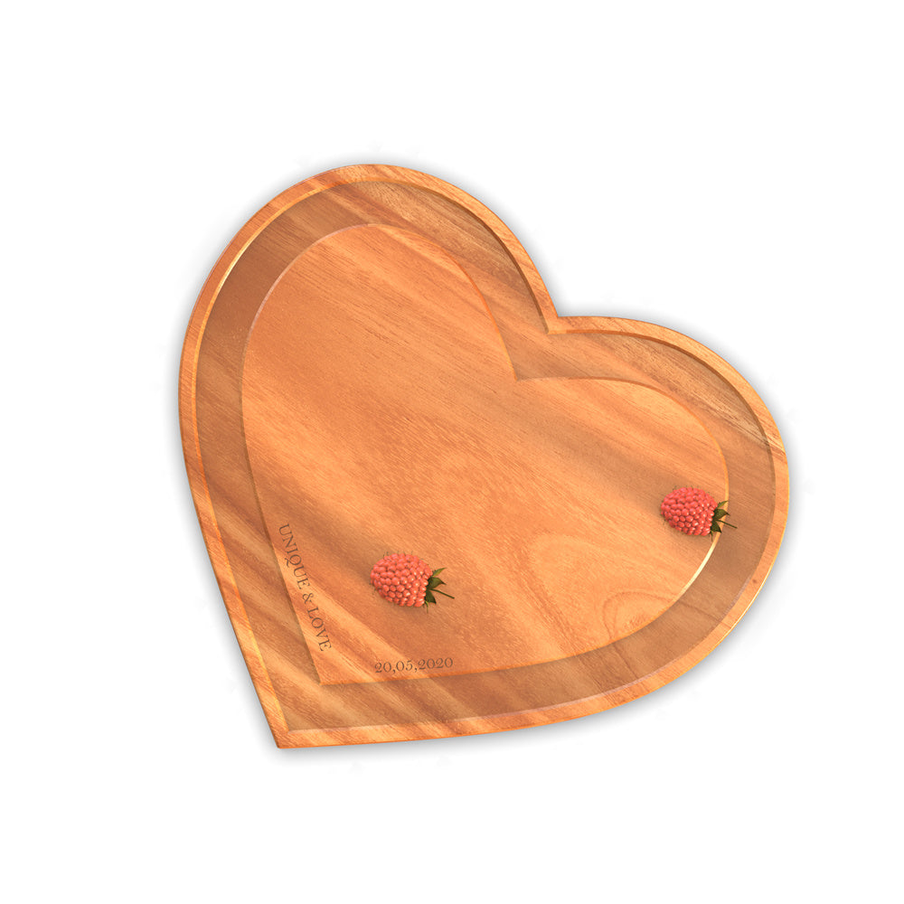 Heart Cutting Board with Monogram