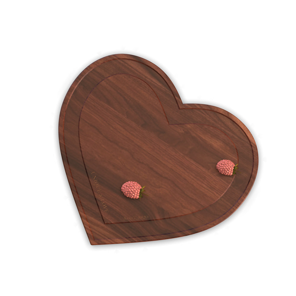 Heart Cutting Board with Monogram