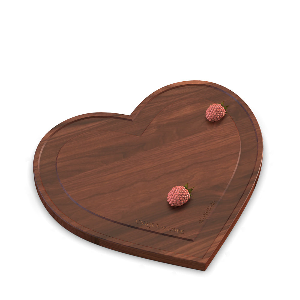Heart Cutting Board with Monogram