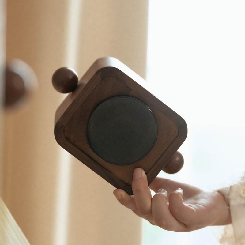 Luxury Rotating Wooden Remote Control Storage Box