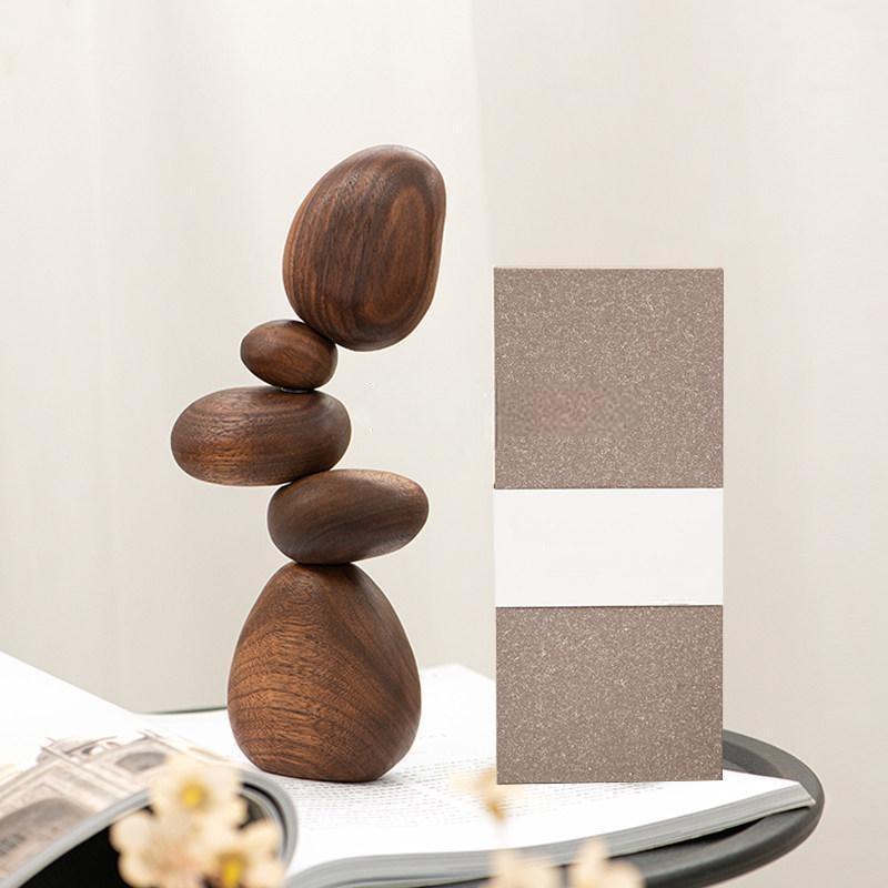 Magnetic Wooden Balance Stones Solid Wood Zen Desk Decor