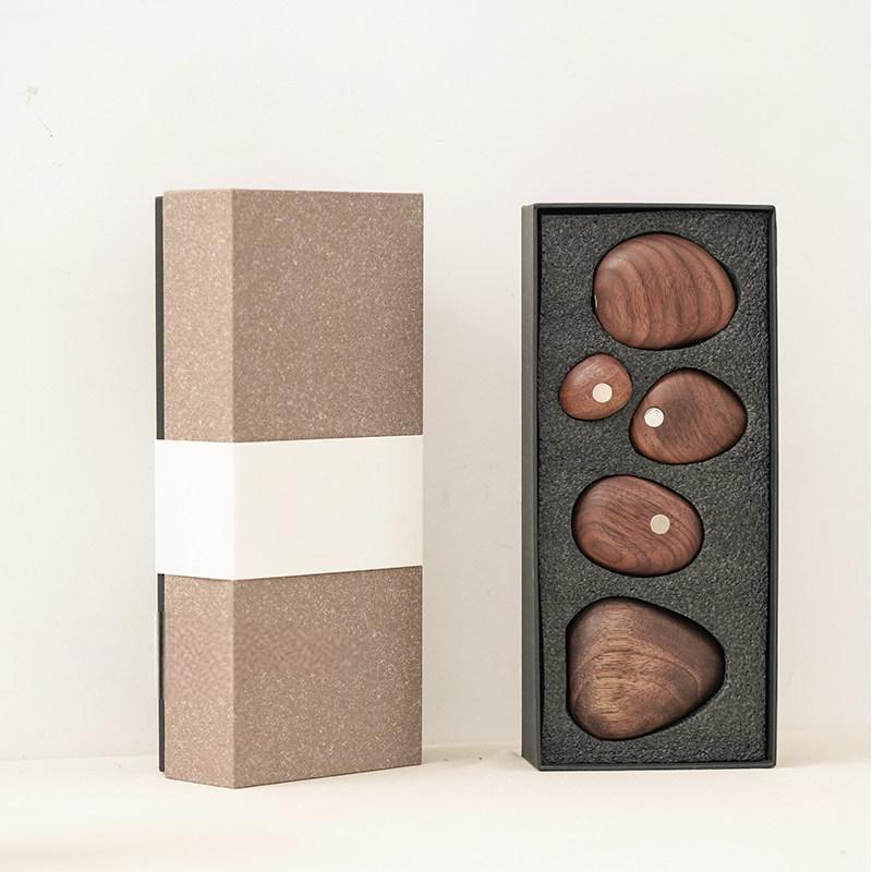 Magnetic Wooden Balance Stones Solid Wood Zen Desk Decor