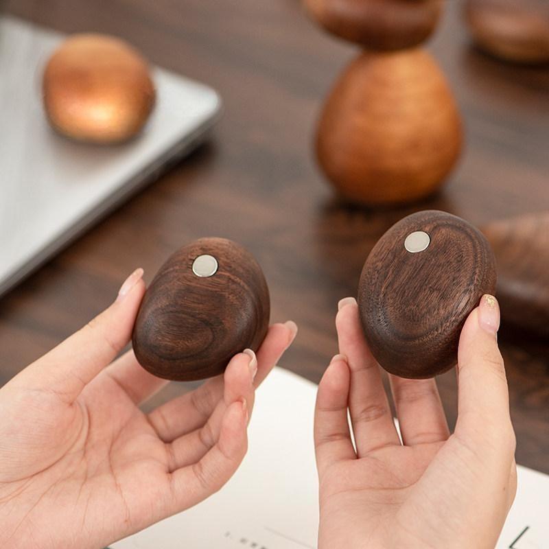 Magnetic Wooden Balance Stones Solid Wood Zen Desk Decor