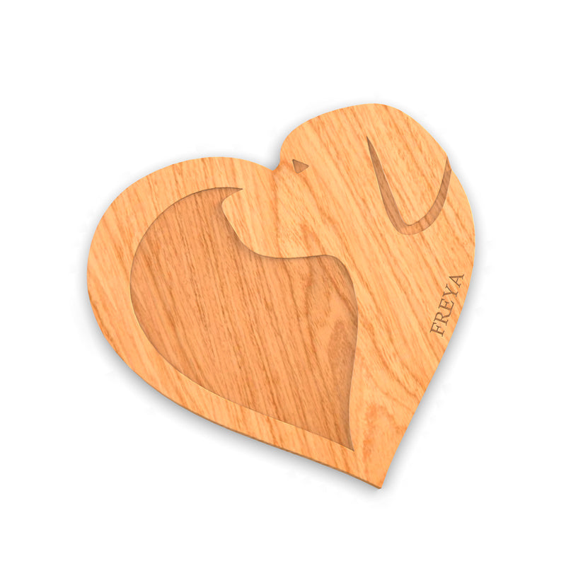 Personalized Cutting Board with Monogram and Love Dog