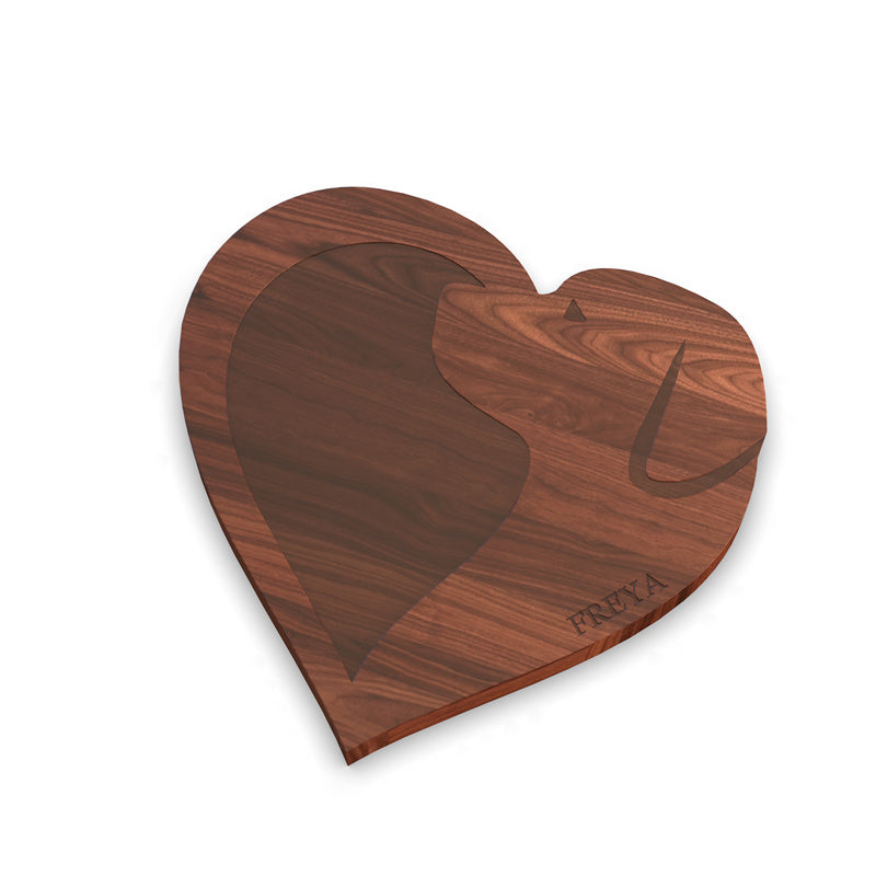 Personalized Cutting Board with Monogram and Love Dog
