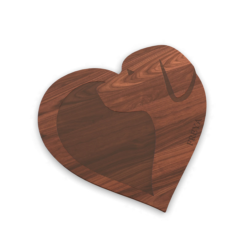 Personalized Cutting Board with Monogram and Love Dog