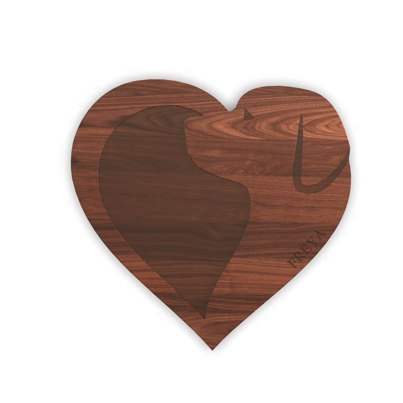Personalized Cutting Board with Monogram and Love Dog