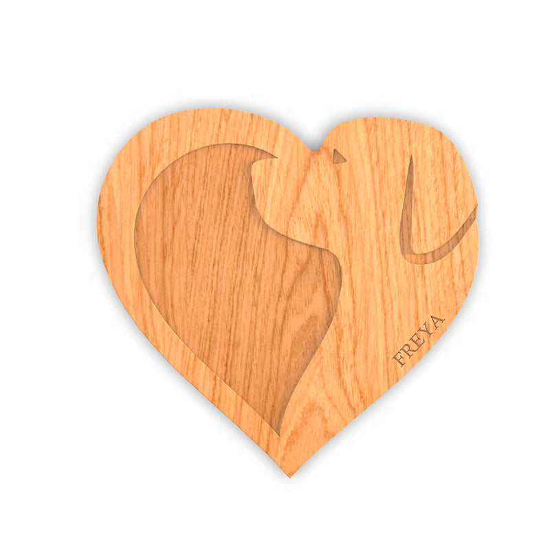 Personalized Cutting Board with Monogram and Love Dog