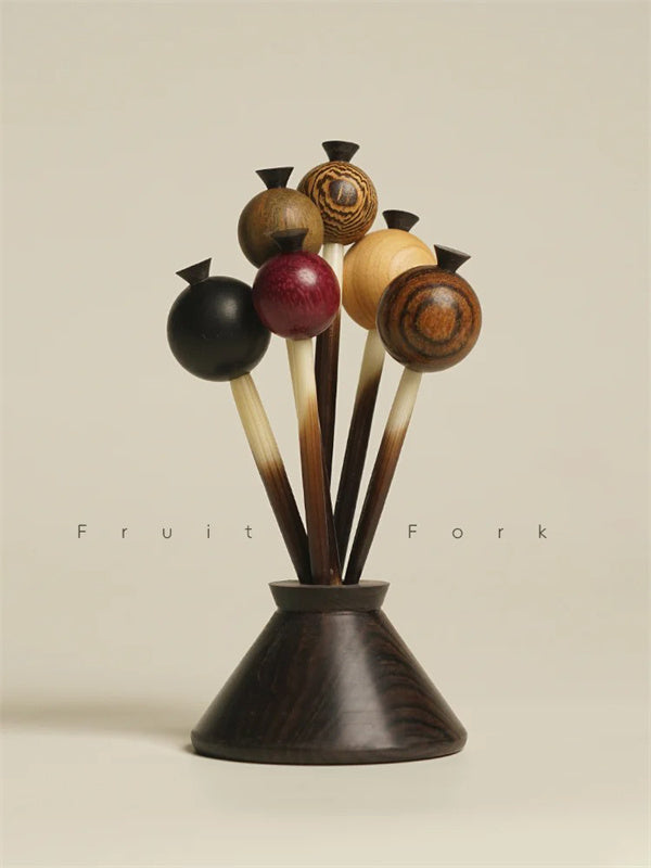 Rosewood Fruit Fork Set