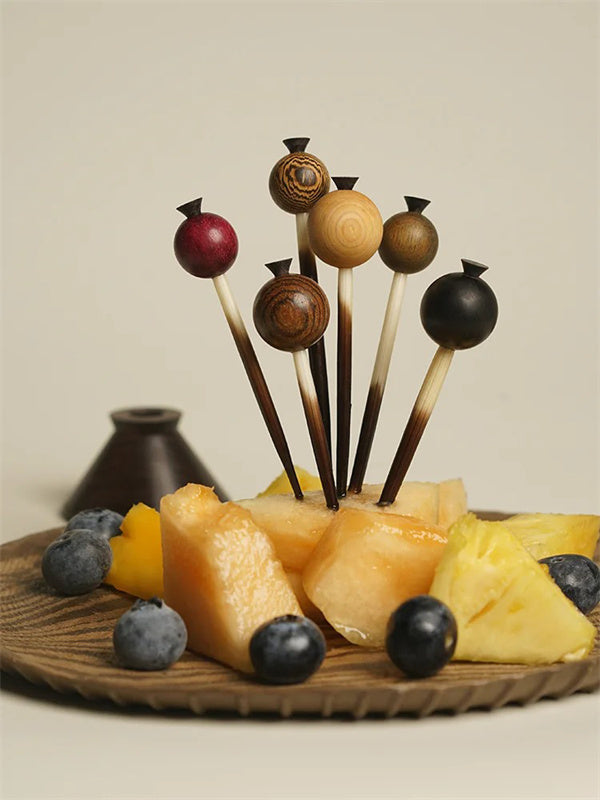Rosewood Fruit Fork Set
