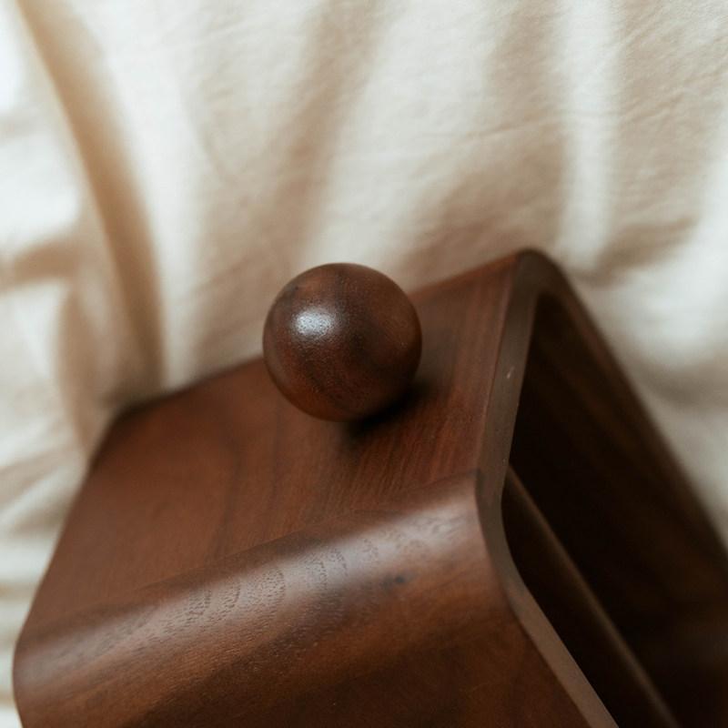 Rotating Solid Walnut Remote Control Organizer Caddy