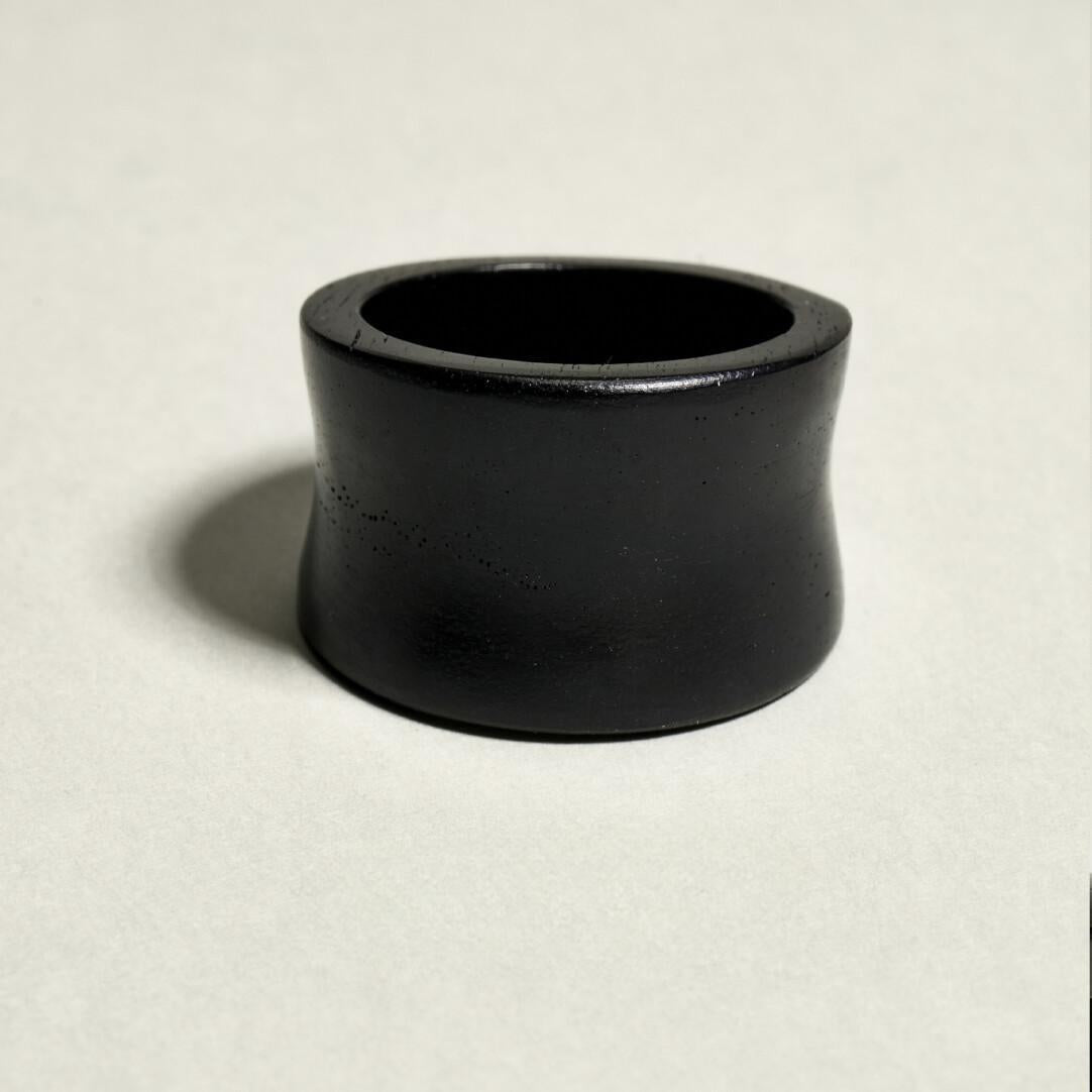 S925 Silver & Ebony Wood Ring for Women – New Design