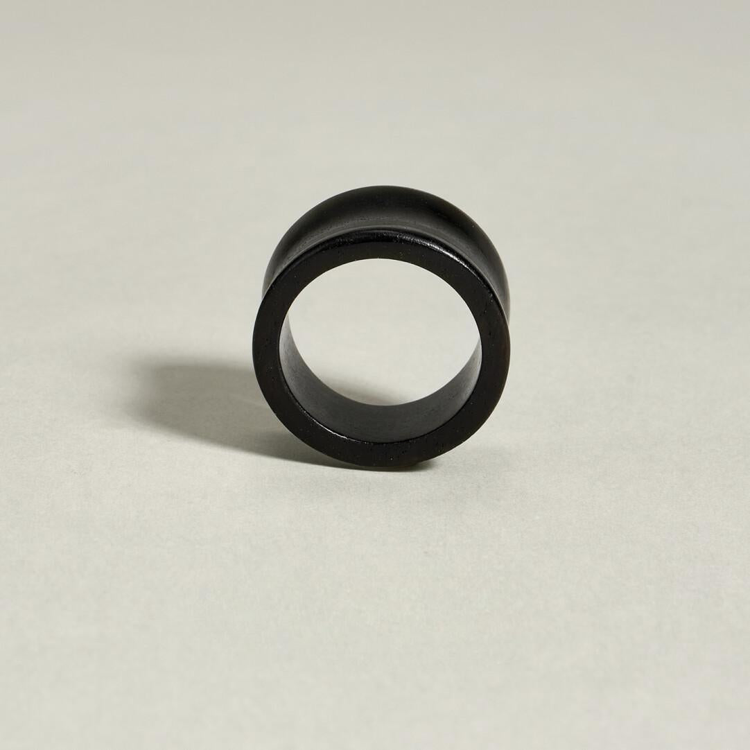 S925 Silver & Ebony Wood Ring for Women – New Design