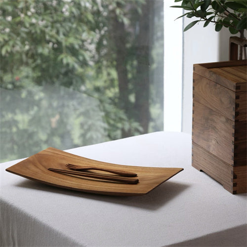 Sailing Boat Tray Solid Wood Household Pastry