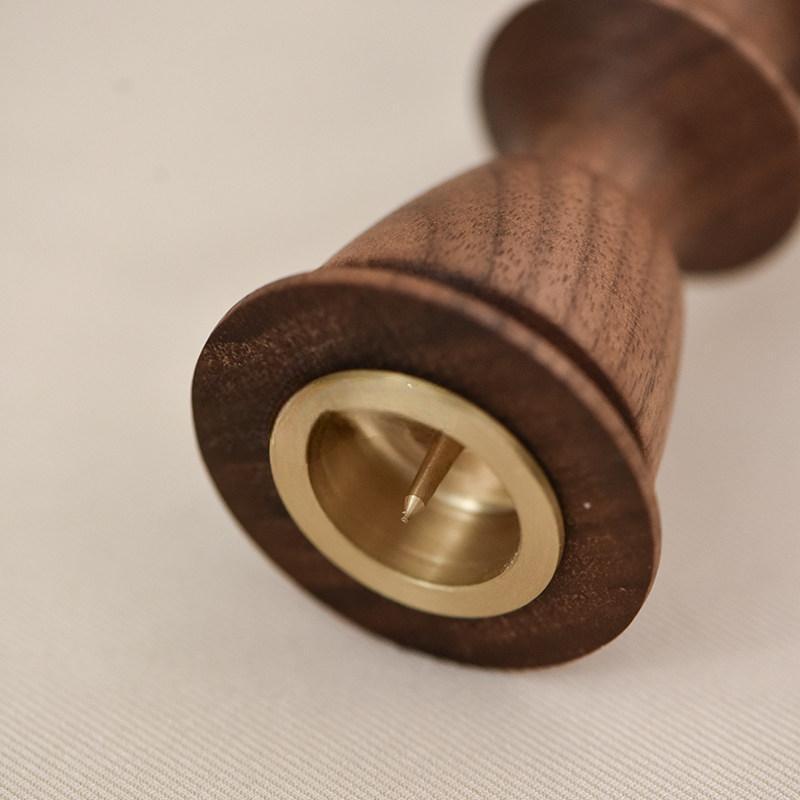 Set of 3 Rustic Wood Candle Holders for Pillar & Taper