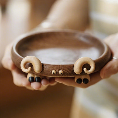 Sheep-shaped Solid Wood Storage Tray